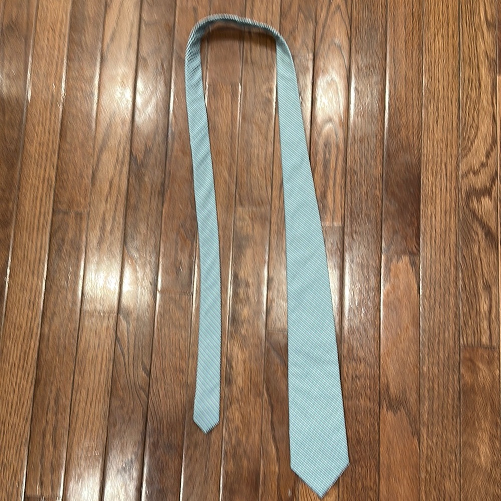 Alton Lane check tie, green and blue